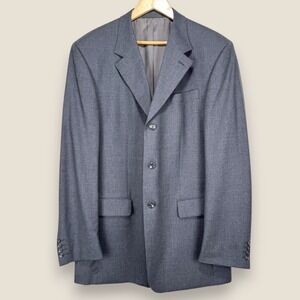 Carl Gross Stretch 3 Button Blazer Sport Coat Men 44R Gray Wool 102 Jacket